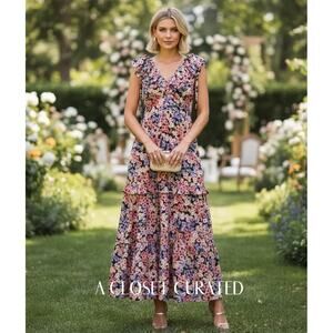 Banjanan Twiggy Floral Maxi Dress XS NEW